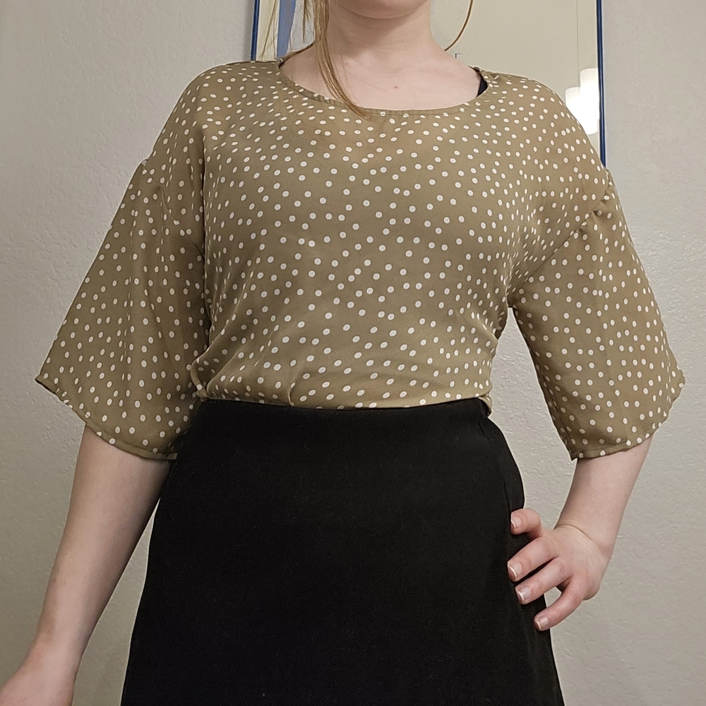 Gray poca dotted business shirt